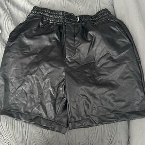 Men leather shorts